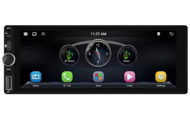 1 Din Android Автомобилно радио 2+64GB Single Din 6,86-инчов сензорен екран CarPlay/Android Auto 1080P GPS WIFI FM RDS Тип C порт