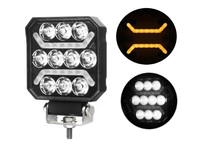 LED лампа халоген бяла светлина + оранжев габарит 12V /24V