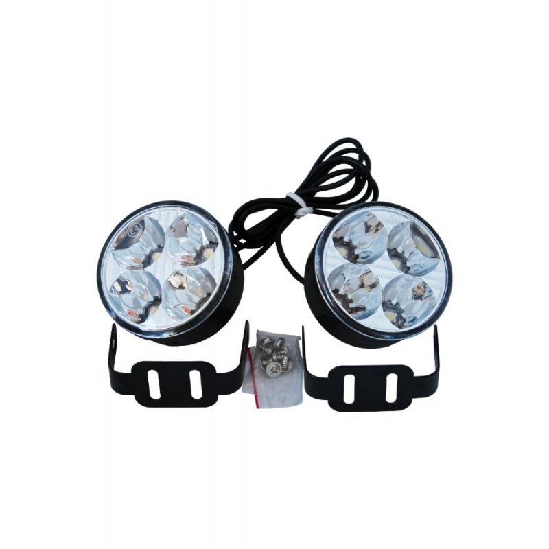 ИЗЧЕРПАН!! ДНЕВНИ СВЕТЛИНИ КРЪГЛИ 4 ДИОДА - 70ММ ДИАМЕТЪР