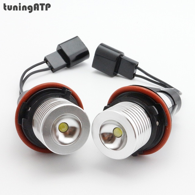 Комплект от 2 броя ярки бели LED крушки Angel Eyes ангелски очи 12V-24V за BMW с Canbus без грешки