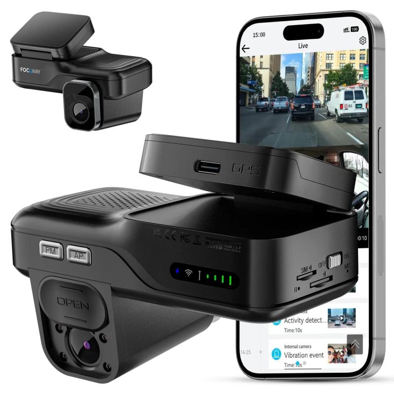 Видеорегистратор FocuWay L7 4G LTE – Двойна камера с GPS и Паркинг режим