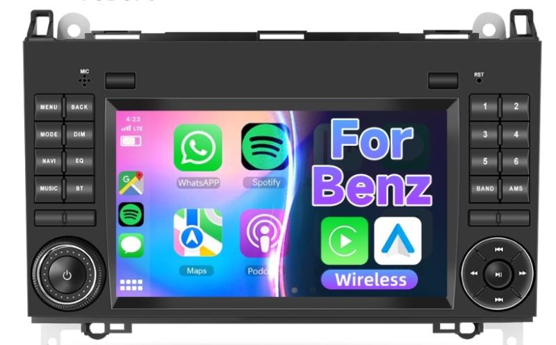 7-инчов Android стерео автомобилно радио Безжично Carplay/Android Auto GPS WIFI BT за Benz W169/B200