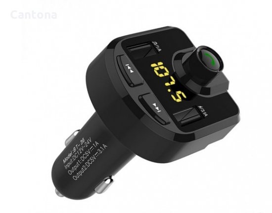 Автомобилен Bluetooth FM трансмитер с USB зарядно за GSM Bluetooth Car Kit BT36