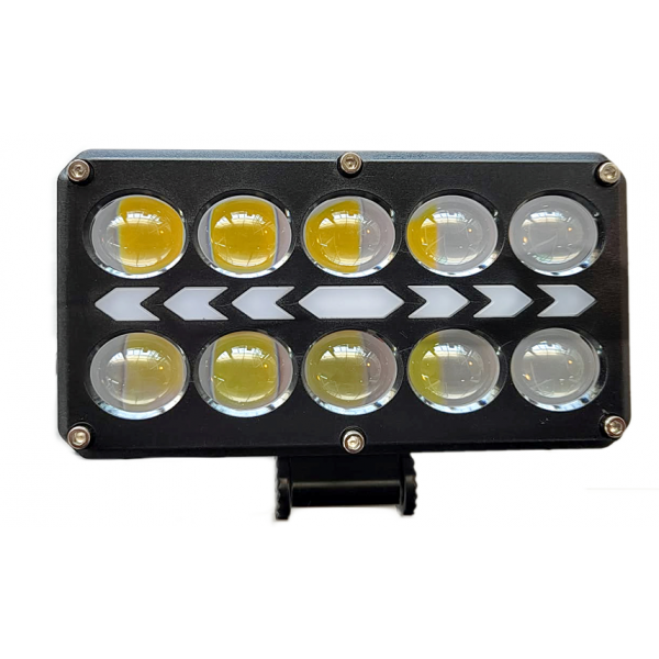 Диоден LED фар/халоген 12-80V, 40W с 10 Диода и Сменяеми Цветове (Бяла, Жълта, RGB светлини)