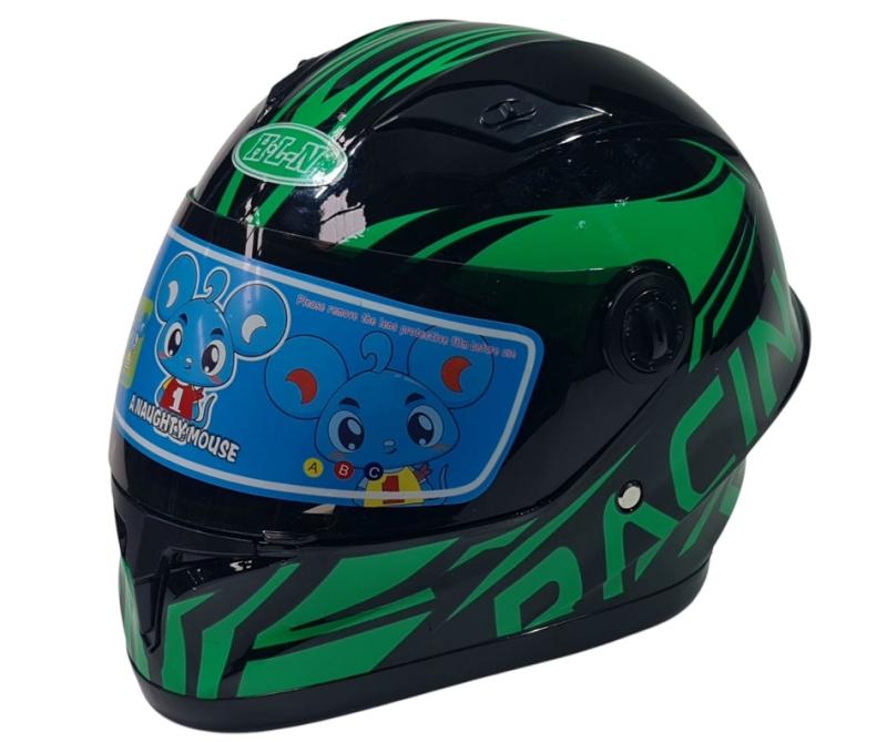 Детска Каска - Черно/зелено