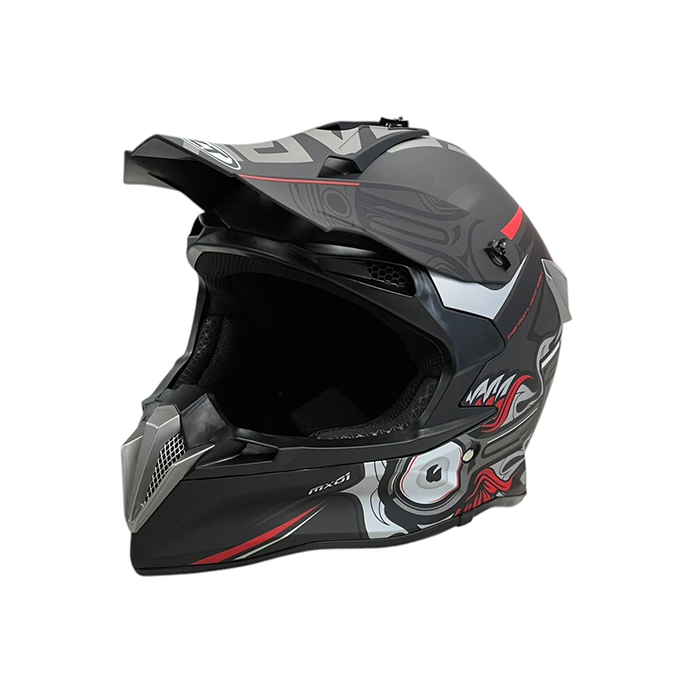 Мотокрос каска 188 - размер XL - Matt Black/Grey Red