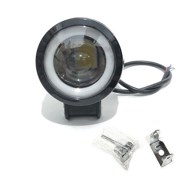 Диодна светлина с ангелски очи 12V-24V - бяло / жълто