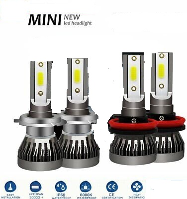 Комплект Умалени Мини Лед Led Диодни Крушки H1  12V 